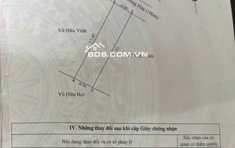 BÁN ĐẤT THỔ CƯ CỦA GIA ĐÌNH TẠI ĐỒNG HÒA - KIẾN AN